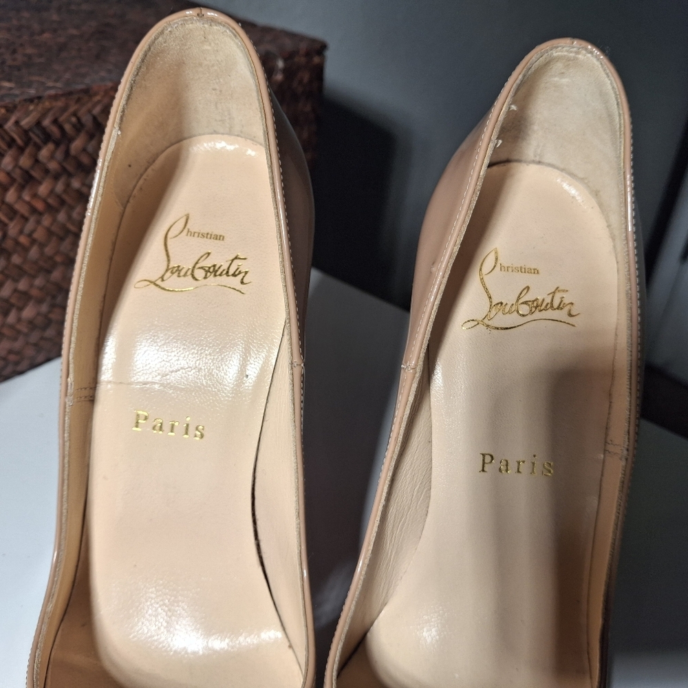 Christian Louboutin Red Bottom Nude Heels - Picture 3 of 12